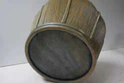 Großer Mid-Century Modern Rattan Übertopf aus Bambus, 1970er