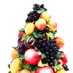 Großer Obstkorb aus Porzellan im Capodimonte-Stil, 1950er