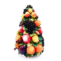 Großer Obstkorb aus Porzellan im Capodimonte-Stil, 1950er