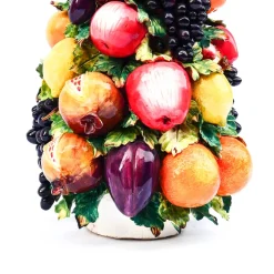 Großer Obstkorb aus Porzellan im Capodimonte-Stil, 1950er