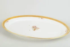 Großer ovaler goldener Servierteller aus Porzellan von Royal Copenhagen, 1966