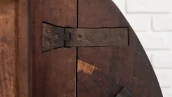Großer Rustikaler Klapp-Arbeitstisch aus Braunem Nussholz, 1800er