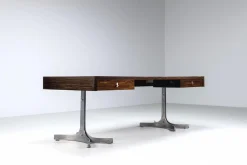 Großer Schreibtisch aus Palisander von Trau Arredamenti Metallici SPA, Italien, 1960er
