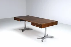 Großer Schreibtisch aus Palisander von Trau Arredamenti Metallici SPA, Italien, 1960er