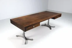Großer Schreibtisch aus Palisander von Trau Arredamenti Metallici SPA, Italien, 1960er