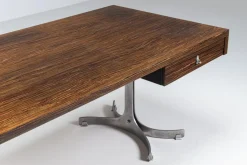 Großer Schreibtisch aus Palisander von Trau Arredamenti Metallici SPA, Italien, 1960er