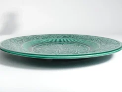 Großer skandinavischer moderner grüner Teller von Arol Ceramic, Norwegen, 1950er
