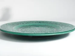 Großer skandinavischer moderner grüner Teller von Arol Ceramic, Norwegen, 1950er