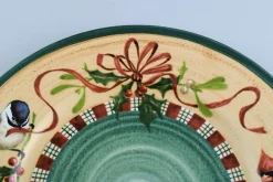 Große Runde Winter Greetings Schale Catherine McClung für Lenox, 2000er
