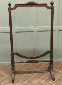 Großer viktorianischer Kamin aus geschnitztem Glas und Glas