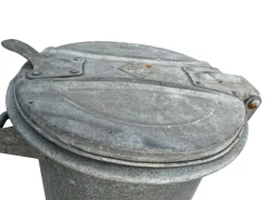 Großer Vintage Abfalleimer aus verzinktem Zinkmetall von Othr, 1970er