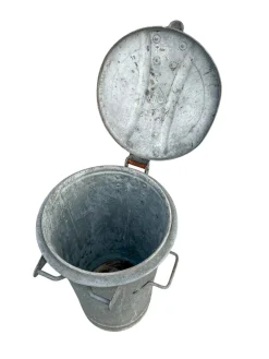 Großer Vintage Abfalleimer aus verzinktem Zinkmetall von Othr, 1970er