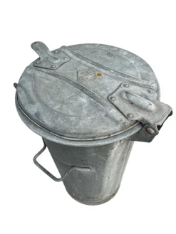 Großer Vintage Abfalleimer aus verzinktem Zinkmetall von Othr, 1970er
