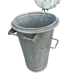 Großer Vintage Abfalleimer aus verzinktem Zinkmetall von Othr, 1970er