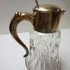 Großer Vintage Krug aus vergoldetem Kristallglas mit Eiseinsatz, 1930er