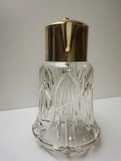 Großer Vintage Krug aus vergoldetem Kristallglas mit Eiseinsatz, 1930er