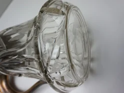 Großer Vintage Krug aus vergoldetem Kristallglas mit Eiseinsatz, 1930er