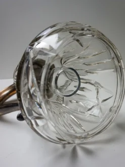 Großer Vintage Krug aus vergoldetem Kristallglas mit Eiseinsatz, 1930er