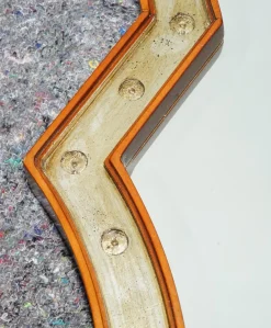 Großer Wandspiegel mit Rahmen aus Kirschholz und Blattgold von Grange Paris, France