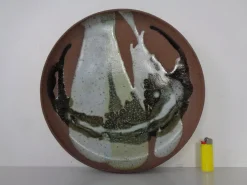 Großer Wandteller aus Keramik von GP Studio, Denmark, 1960er