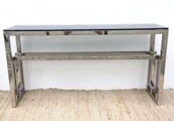 Großer Werkstatttisch aus Edelstahl & Glas von Christian Maas