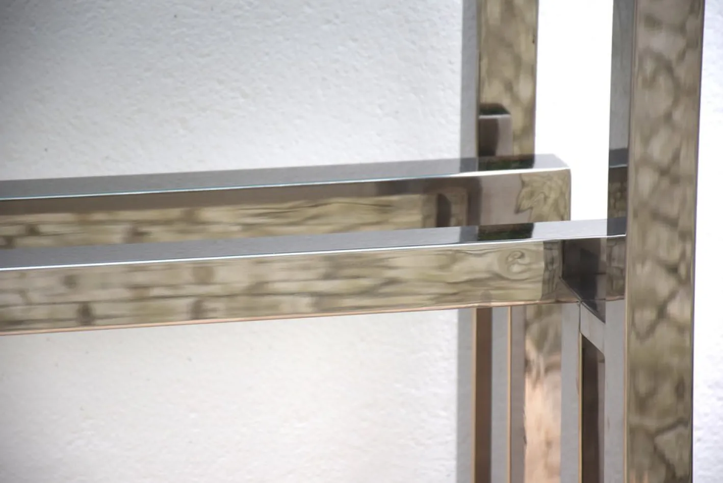 Großer Werkstatttisch aus Edelstahl & Glas von Christian Maas