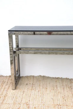 Großer Werkstatttisch aus Edelstahl & Glas von Christian Maas