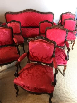 Großer Wohnzimmersitz im Louis XV-Stil, 12 . Set