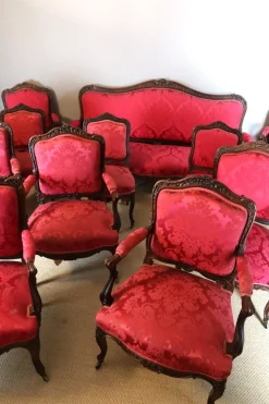 Großer Wohnzimmersitz im Louis XV-Stil, 12 . Set