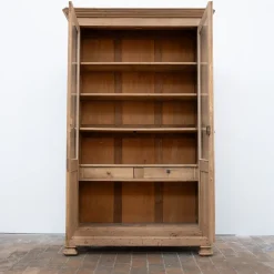 Großes Bücherregal aus Eiche mit Glasfront, 1880