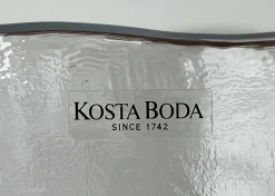 Große schwedische Vintage Glasschale mit Blumendekor von Ann Wärff für Kosta Boda, 1970er