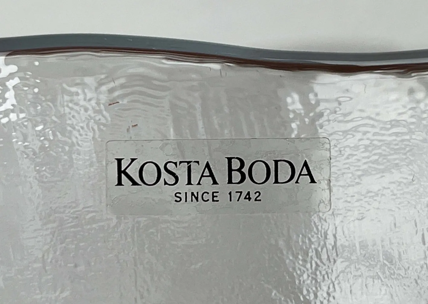 Große schwedische Vintage Glasschale mit Blumendekor von Ann Wärff für Kosta Boda, 1970er