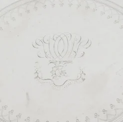 Großes englisches viktorianisches Silbertablett, 19. Jh., 1888
