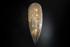 Große silberne Arabesque Hängelampe aus Stahl & Kristallglas von VGnewtrend