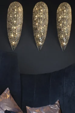 Große silberne Arabesque Hängelampe aus Stahl & Kristallglas von VGnewtrend