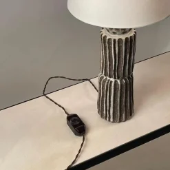 Große Sillons Keramik Lampen mit Pergament Lampenschirmen von Atelier Cabanel, 2er Set