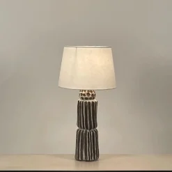 Große Sillons Keramik Lampen mit Pergament Lampenschirmen von Atelier Cabanel, 2er Set