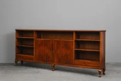 Großes Jugendstil Bücherregal aus Nussholz, frühes 20. Jh