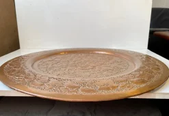 Großes orientalisches Tablett aus Piercet Kupfer, 1960er