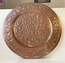Großes orientalisches Tablett aus Piercet Kupfer, 1960er