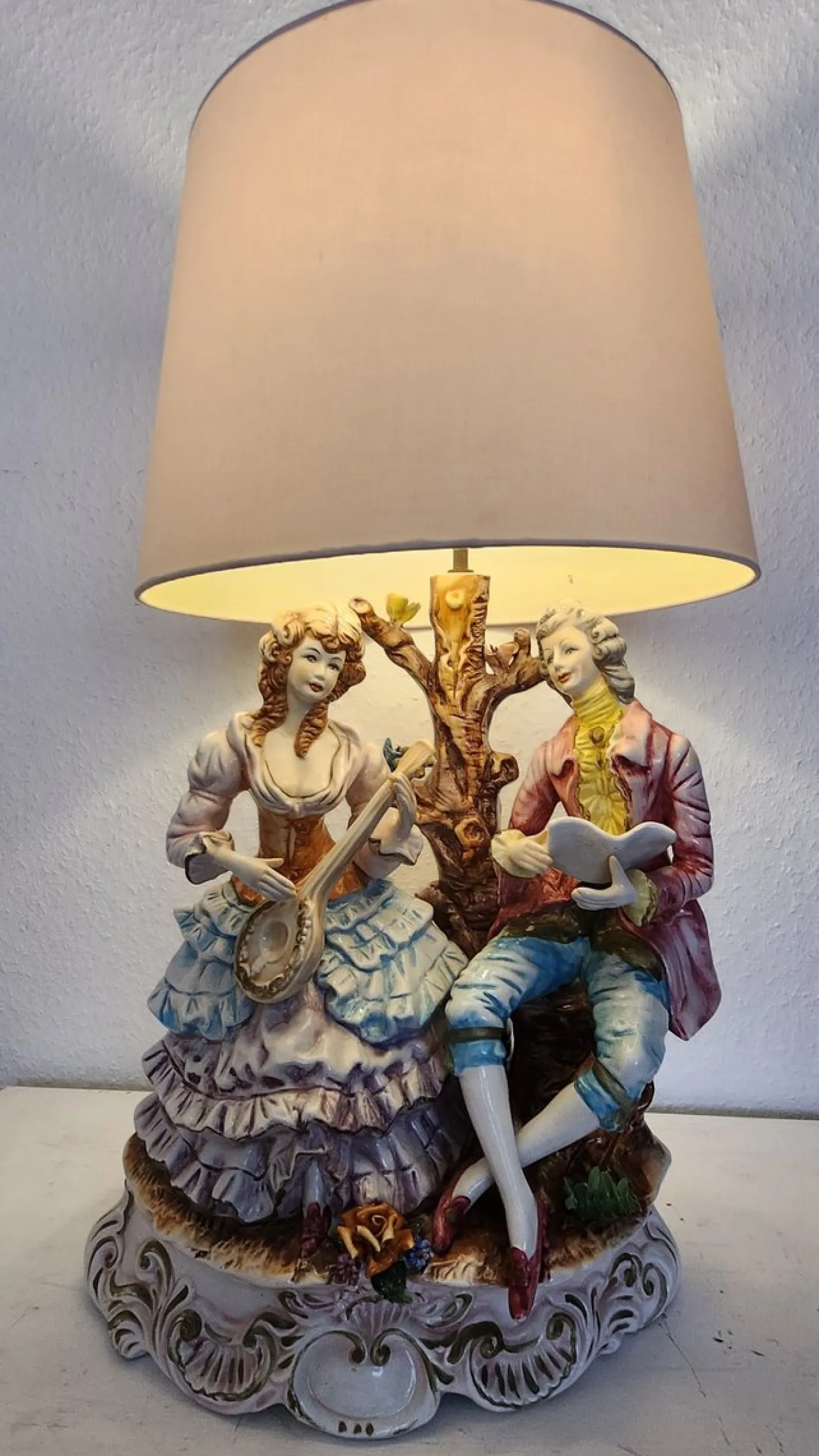 Große Stehlampe von Capodimonte, 1930er