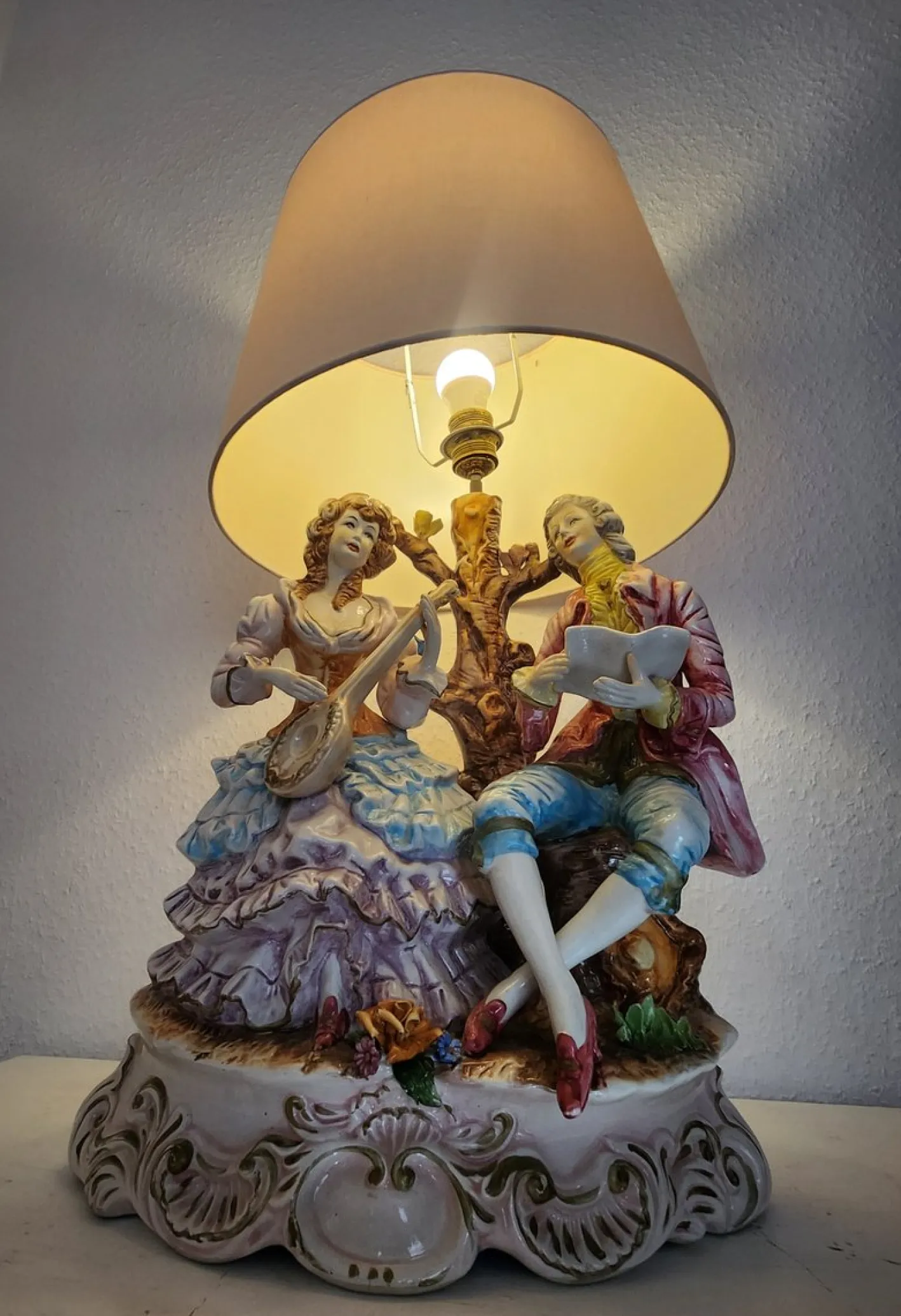 Große Stehlampe von Capodimonte, 1930er