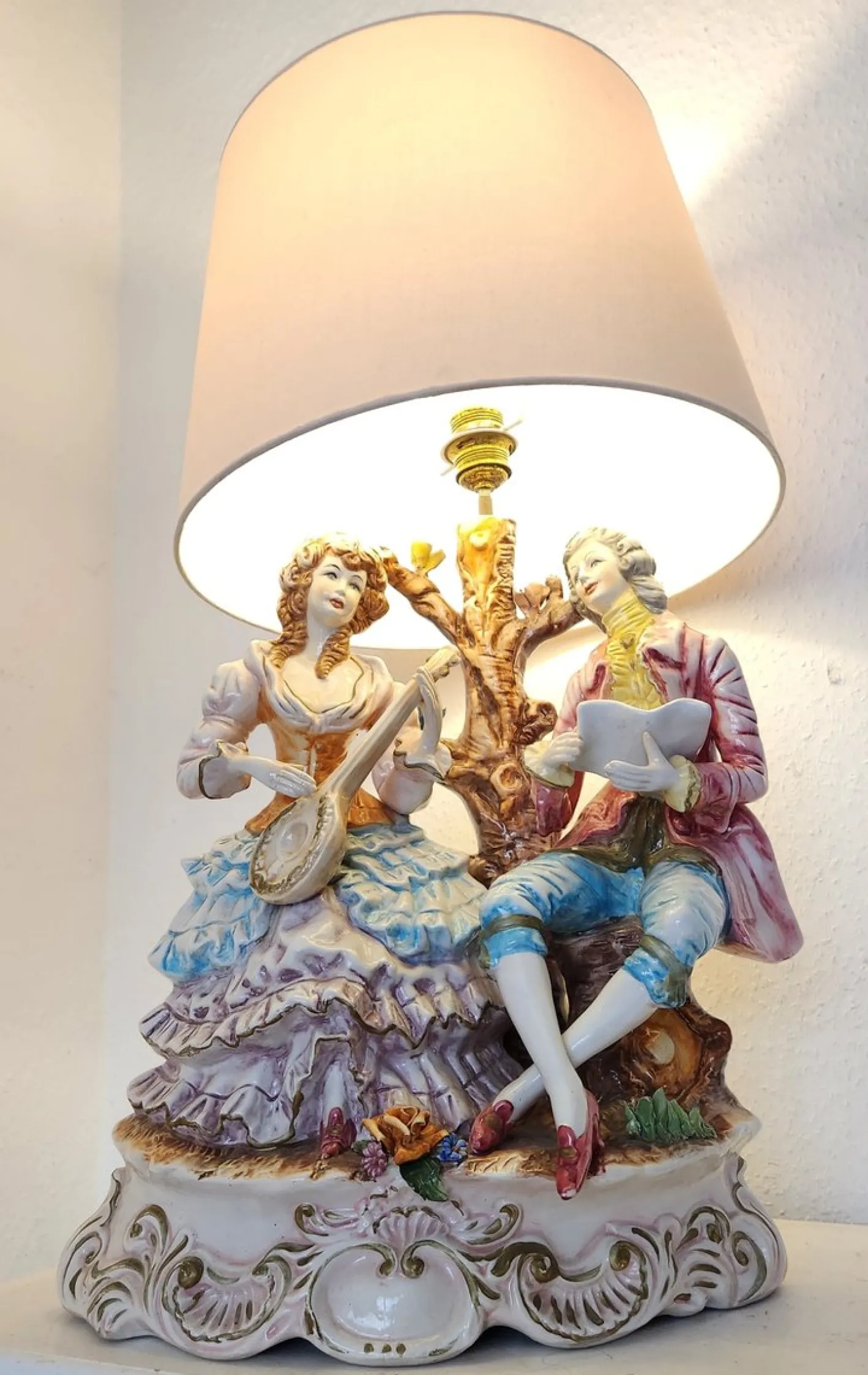 Große Stehlampe von Capodimonte, 1930er