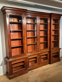 Großes viktorianisches Bücherregal aus Mahagoni