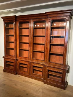 Großes viktorianisches Bücherregal aus Mahagoni