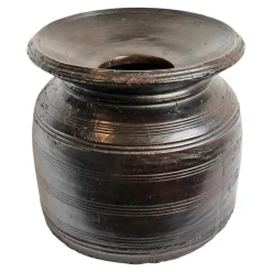 Großes Vintage Holzgefäß, Nepal