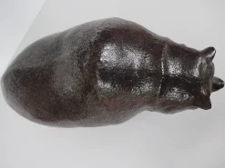 Große texturierte deutsche Bärenskulptur aus glasierter Keramik von Rudi Stahl, 1970er