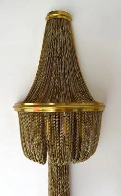 Große Wandleuchten aus Messing in Armband- und Ketten-Optik, 2er Set