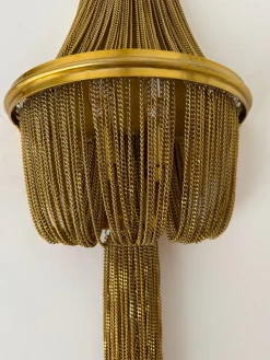 Große Wandleuchten aus Messing in Armband- und Ketten-Optik, 2er Set