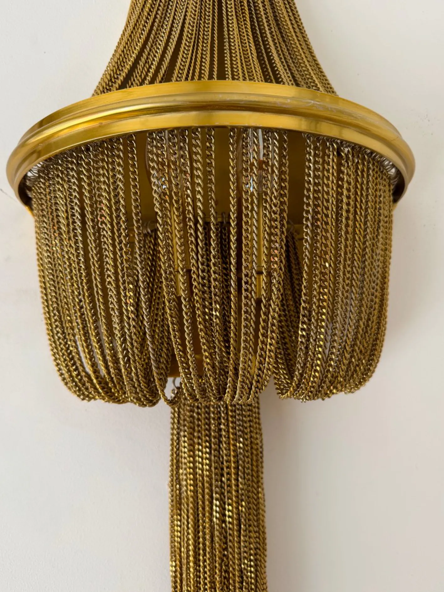 Große Wandleuchten aus Messing in Armband- und Ketten-Optik, 2er Set